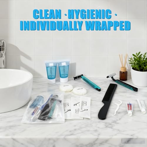 Warmify 50 Pack 8-in-1 Bulk Personal Hygiene Kits for Care Packages