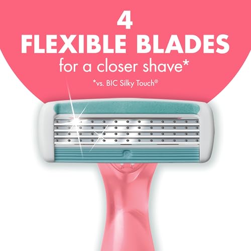 BIC Soleil 4 Escape Scented Women's Disposable Razors, 4 Blades, Comfortable Shave, Citrus Scented Handle Shaving Razors for Women, 10 Count