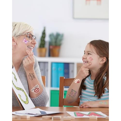 196Pcs Speech Language Pathologist Temporary Tattoos- Fun SLP Stickers Tattoos Gifts for Speech Therapy Month Decorations Classroom