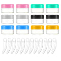 12 Pcs 5g Plastic Lip Balm Containers with Lids & Mini Spatulas for Travel & Cosmetics