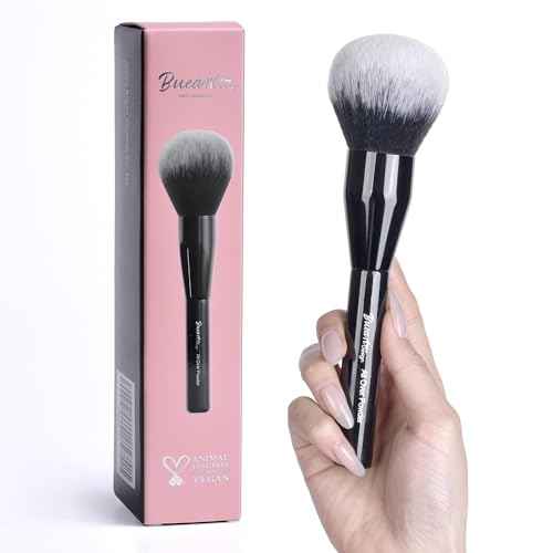 Bueart Design Extra Large Powder brush,Blending brush for all-over setting makeup,Flawless Face brush with Big fluffy head for blush,blending,Buffing,liquid,cream,Vegan Cruelty-Free M2