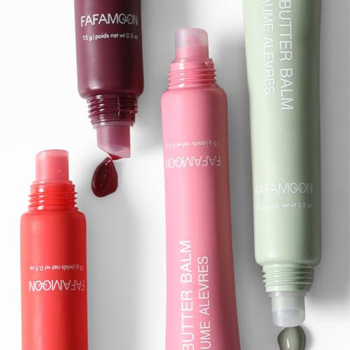 5-Color Butter Tinted Lip Balm Set - Moisturizing Lip Gloss