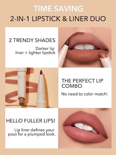 SHEGLAM 2-in-1 Matte Lip Liner & Lipstick - Soft Chai