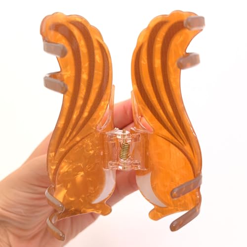 Autumn Squirrel Shape Hair Claw Clip Colorful Animal Non-Slip Hair Accessories for Medium Hair Women Girls