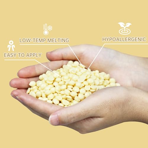 Hard Wax Beads for Hair Removal, Wax Beans for Full Body, Brazilian, Bikini Waxing, Face, Eyebrows, Underarms, Arms, Chest, Back, Legs, Home Refill wax for Wax Warmer Kit