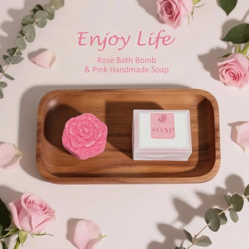 Deluxe Birthday Gift Set for Women, Pink Rose-Themed Gift basket with 40oz Tumbler, Bath Bomb, Soap & More - Perfect Get Well, Thank You & Spa Gifts for Her, Mom, Girlfriend, Wife, Sister