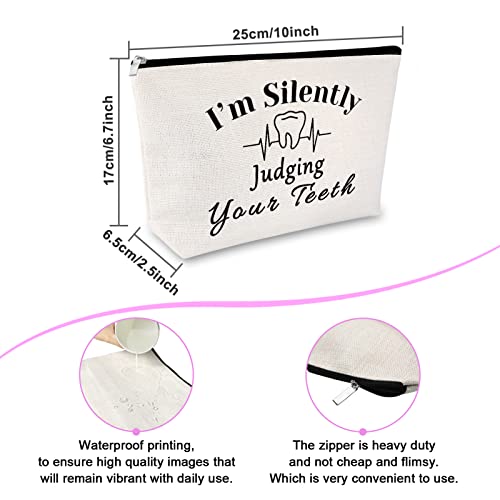 Sfodiary 3Pcs Dentist Appreciation Gift Makeup Bag Dental Gift for Women Hygienist Dental Assistant Birthday Presents Cosmetic Bag Christmas Graduation Presents for Dentist Travel Cosmetic Pouch