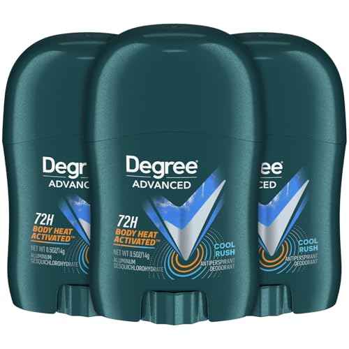 Degree Men¡¯s Travel Deodorant 3-Pack ? 72H Body Heat Activated Mini Antiperspirant Stick, 0.5 Oz Ea