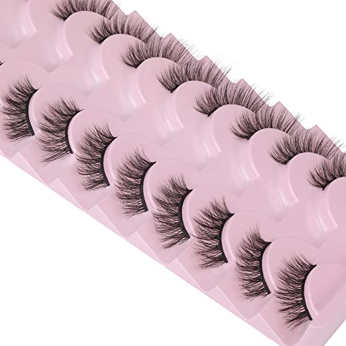 Half Lashes Natural Look Wispy Cat Eye 3D Faux Mink 10 Pairs