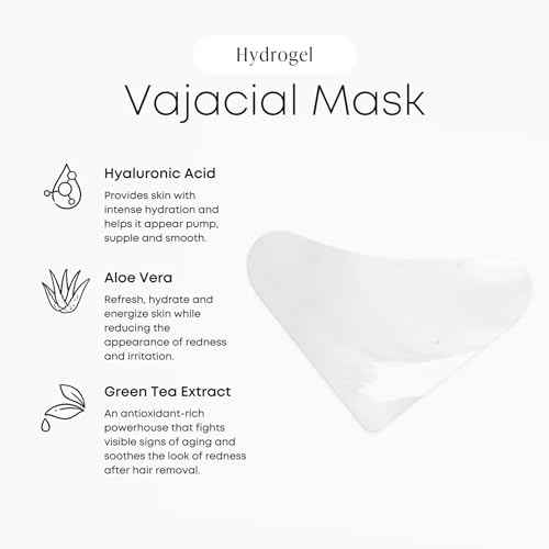 Bushbalm Hydrogel Vajacial Triangle Mask - Hydrating Post-Hair Removal Patch with Hyaluronic Acid and Aloe Vera to Cool and Soothe Skin, Triangle Only