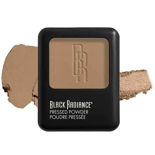 Black Radiance Pressed Powder, Pigment-Rich Matte Finish for Light Skin Tones, Oil-Absorbing Compact with Mirror & Sponge - French Toast
