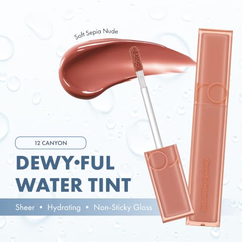 rom&nd Dewyful Water Tint - Hydrating Lip Gloss in 12 Canyon, 1.4oz