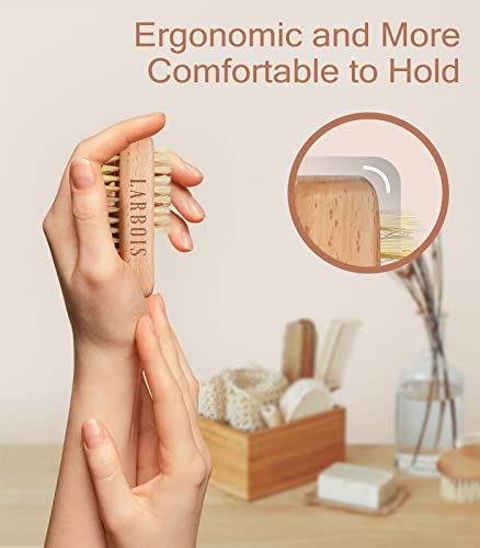 2-Pack Wooden Nail Brush Set for Fingernail Cleaning - Beechwood