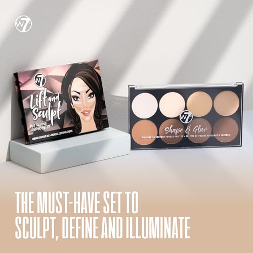 W7 Lift & Sculpt Contour & Highlight Duo - Cream & Powder Palettes