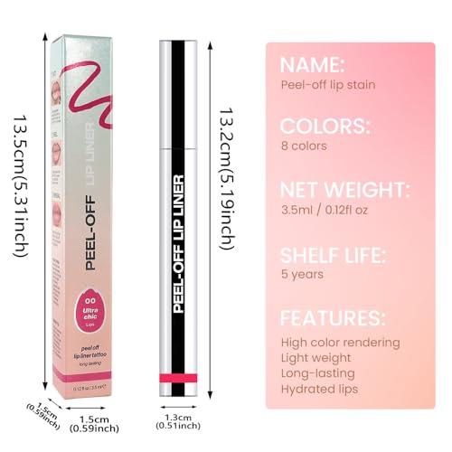 KXmzeG Matte Peel-Off Lip Stain & Lip Liner - Long Lasting Waterproof Lip Gloss