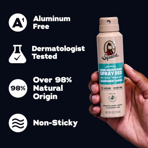 Natural Men's Deodorant Spray - Quick Dry, Aluminum-Free, 2-Pack