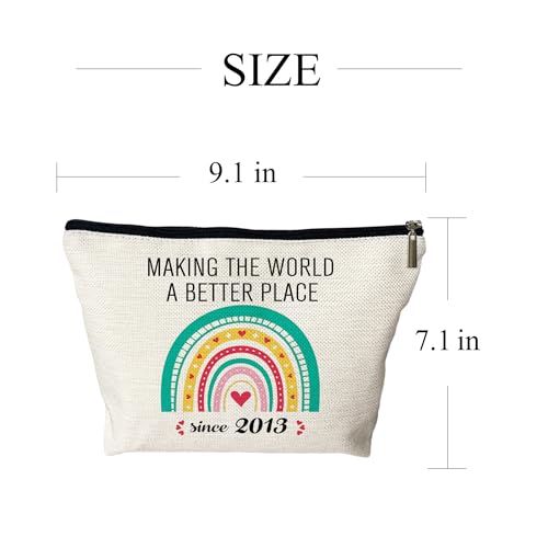 13 Year Old Girl Gift Ideas Cosmetic Bags - Making The World A Better Place Since 2013 Makeup Bag,13th Birthday Gifts for Teenage Girls, Funny 2013 Birthday Decorations for Her (2013)