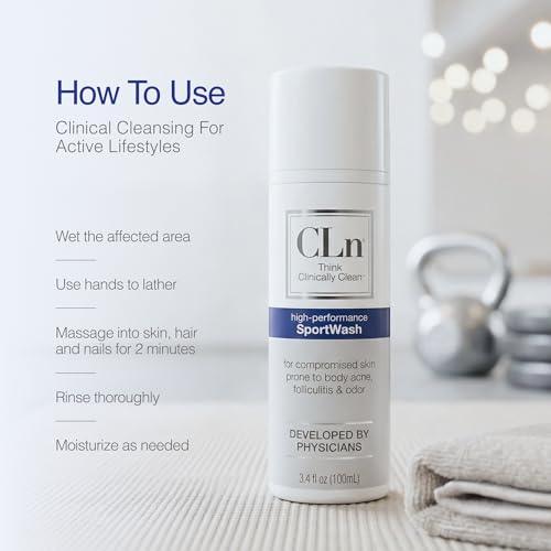 CLn SportWash Body Wash for Athletes - Fragrance-Free, 3.4 fl. oz.