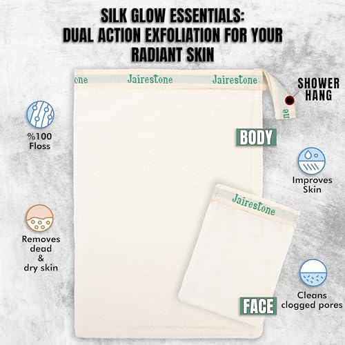 Exfoliating Mitt - Body Exfoliator Scrubber - Exfoliating Bath Mitt - Spray Tan & Keratosis Pilaris Remover- Lift Away Dead Skin - Turkish Hammam Glove Exfoliating Kese - Set of 2 Mitts