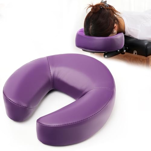 Universal Headrest Face Cushion Face Pillow for Massage Table and Massage Chair, Professional Massage Table Universal Face Head Neck Rest Pad with Soft Memory Foam (Purple)