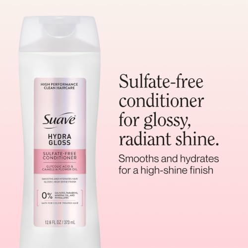 Suave Hydra Gloss Conditioner 12.6 fl oz Pack of 6 - Glycolic & Camellia Oil