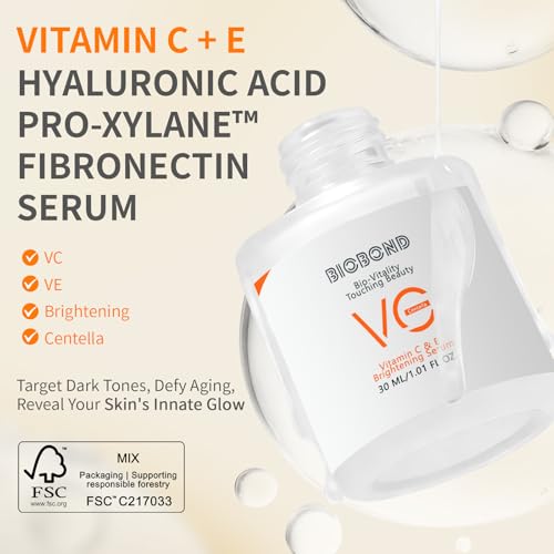 Vitamin C&E Enzyme Serum for Face Brightening, With Vitamin C, VE, Hyaluronic Acid, Centella & Active SOD, Gentle Skincare Formula to Improve Clarity, Exfoliates, Repairs & Hydrates, 1 fl Oz