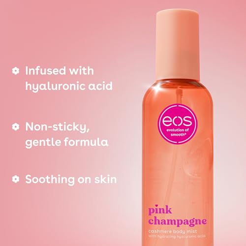 eos Pink Champagne Scent Layering Bundle - Body Wash, Body Mist, Body Lotion