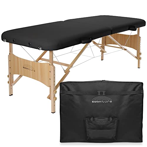 Saloniture Portable Folding Massage Table 450lbs - Black