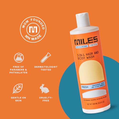 Miles 3-in-1 Body Wash - Fresh Scent - 16 oz