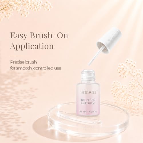 SHISEN Pink Doodle Edition Nail Glue for Press-On Nails, Quick Dry, Strong Hold, Low Odor, 7mL