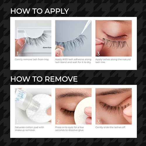 KISS Lash Couture Masterpiece Hand-Woven Faux Mink False Eyelashes, Style ¡®Avant-Garde¡¯, 12mm, Easy to Apply, Reusable, Vegan, Cruelty Free, 1 Pair Strip Lashes