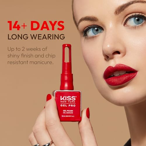 KISS NEW YORK Gel Nail Polish 10mL UV/LED Soak Off Manicure Salon & DIY