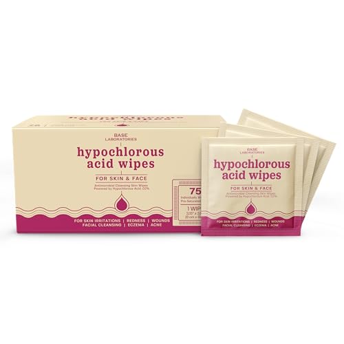 75 Pack Hypochlorous Acid Face & Skin Wipes | Soothing & Cleansing