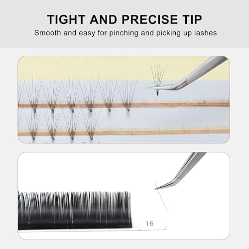 Ms.Queen Eyelash Tweezers for Lash Extensions,Precision Lash Extension Tools for Isolation,Classic and Volume Lash Extension Applying