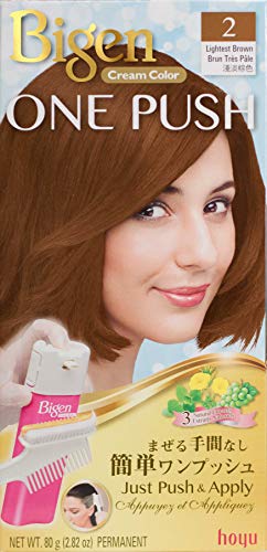 Bigen One Push Hair Color - Lightest Brown, 2 Pack for Easy Application