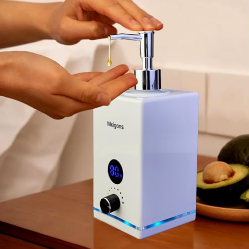 Oil Warmer for Massage, Massage Oil Warmer, Body Oils Heater for Spa, with Two Oil Bottle Dispenser, Adjustable Temperature (White)
