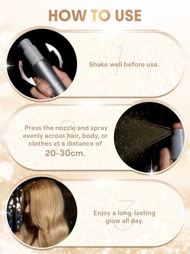 SHEGLAM Hair & Body Glitter Mist Spray - Gold, 0.3 fl oz
