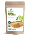 Organic Amla Powder 17.6 oz - USDA Organic, Non-GMO, Raw Indian Gooseberry