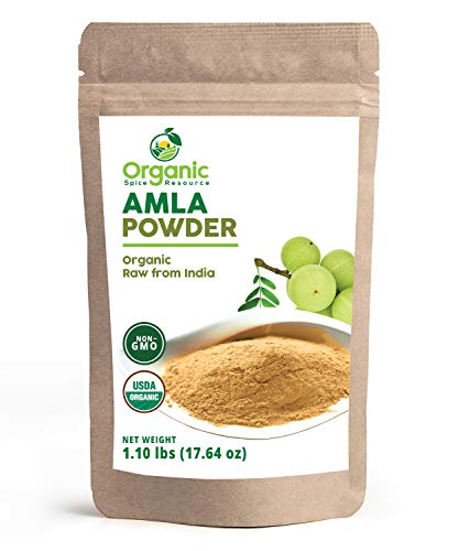 Organic Amla Powder 17.6 oz - USDA Organic, Non-GMO, Raw Indian Gooseberry