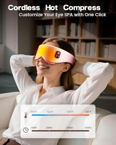 Cordless Heated Eye Mask for Dry Eyes & Improved Sleep - Pink