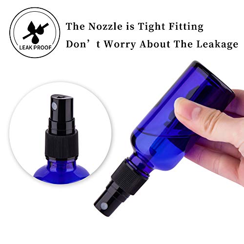 2oz Glass Spray Bottles for Essential Oils, Blue 3-Pack