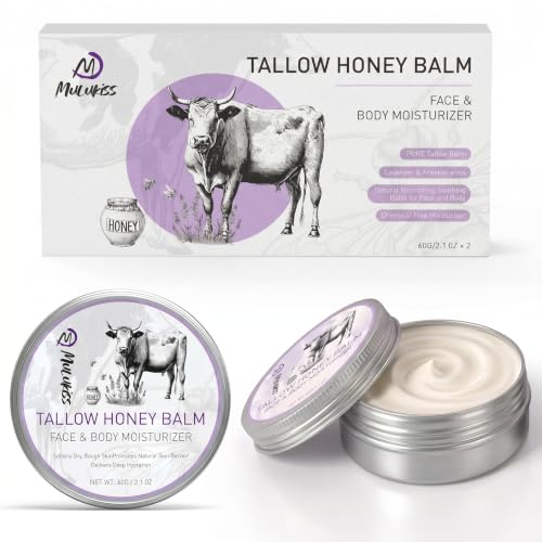 Grass-Fed Beef Tallow & Honey Balm with Lavender - 2 Pcs
