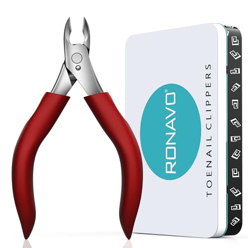 Toenail Clippers for Thick Nails for Seniors - Heavy Duty Toe Nail Clippers for Men & Elderly with Thick Toenails, Professional Nail Clippers with Long Handle for Inflexible Joints, Sharp Curved Blade