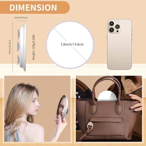40X Magnifying Makeup Mirror with Suction Cups - 6 Inch Portable