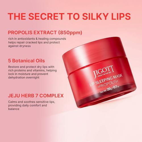 Korean Skincare Propolis Honey Lip Sleeping Mask ? Nourishing Overnight Lip Treatment for Dry & Chapped Lips, K-Beauty Hydrating Lip Balm with Propolis Extract, Repairs & Softens Lips (20g)