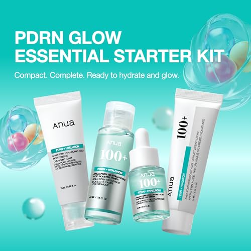 ANUA PDRN Glow Essential Starter Kit - 4-Step Korean Glass Skin Set
