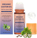 Organic Castor Oil Roll-on with Rose Quartz for Face & Body - 50mL