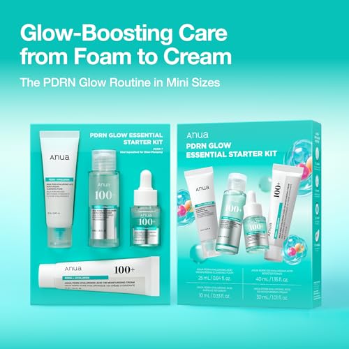 ANUA PDRN Glow Essential Starter Kit - 4-Step Korean Glass Skin Set