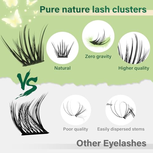 DIY Lash Clusters Kit 144Pcs Wispy Eyelash Extensions D Curl