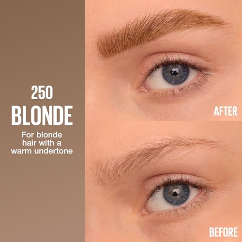 Maybelline Brow Inserts Eyebrow Pen & Gel, Micro-Needle 2-in-1, 36-Hour Wear, Blonde